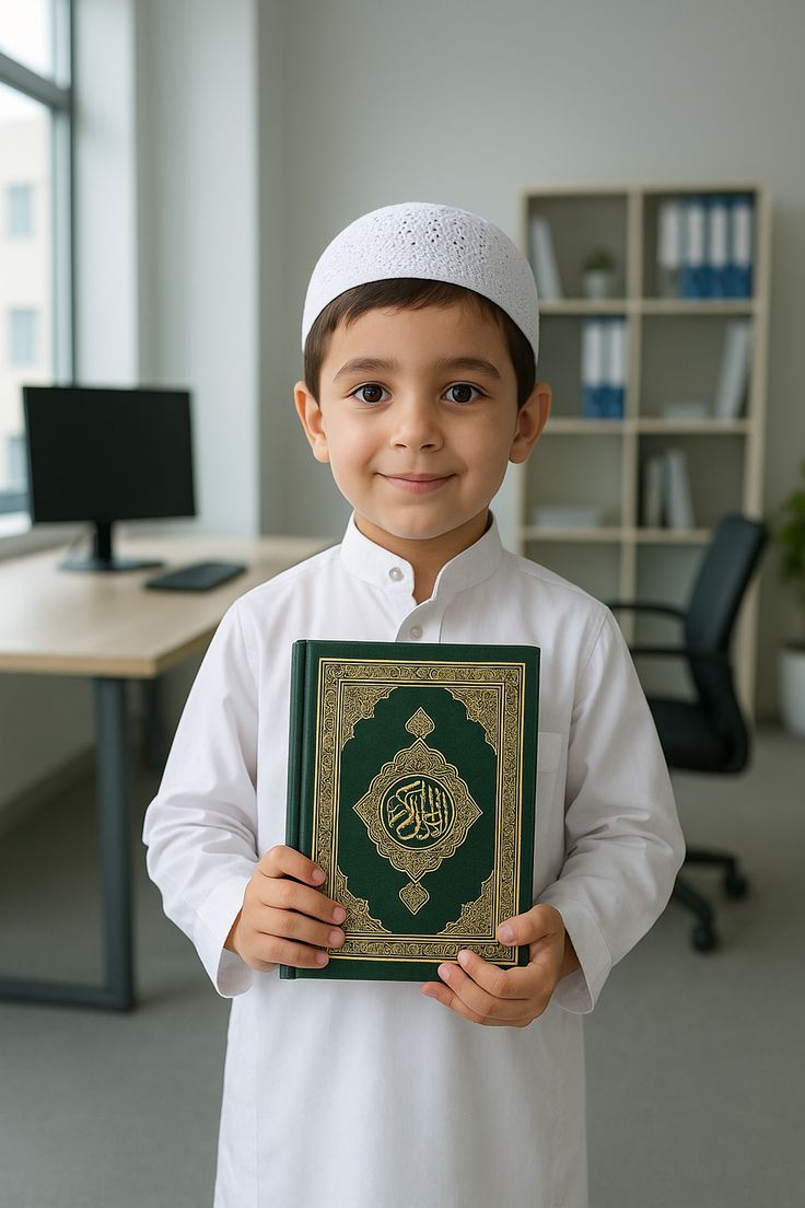 Student reading the Quran with guidance